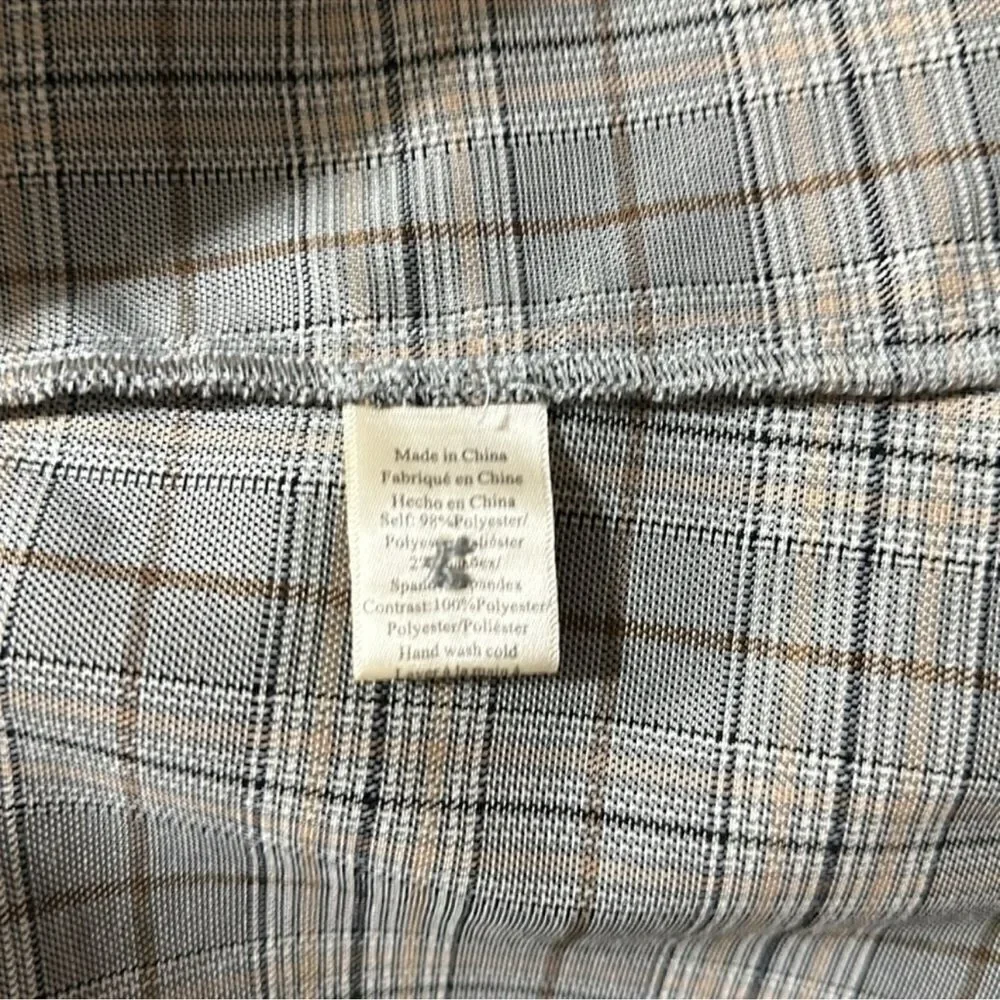 porridge x Anthropologie L Neutral Motif Button Side Plaid Midi Skirt - Picture 13 of 16
